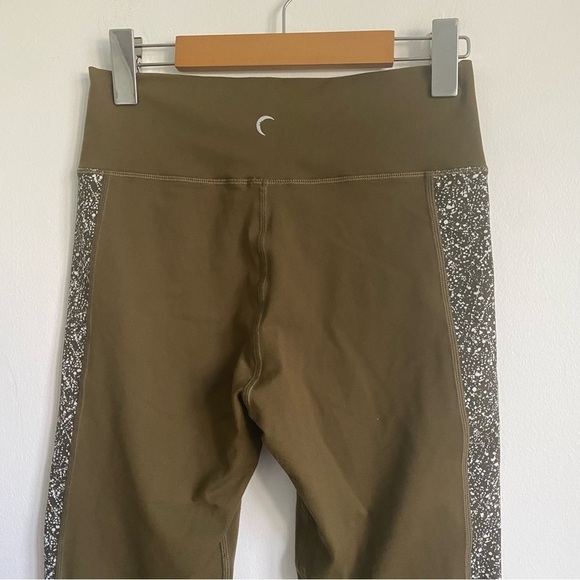ZYIA Active Spandex 7/8 Leggings • Olive Army Green Speckled Striped • Size 8 10 - Picture 5 of 8